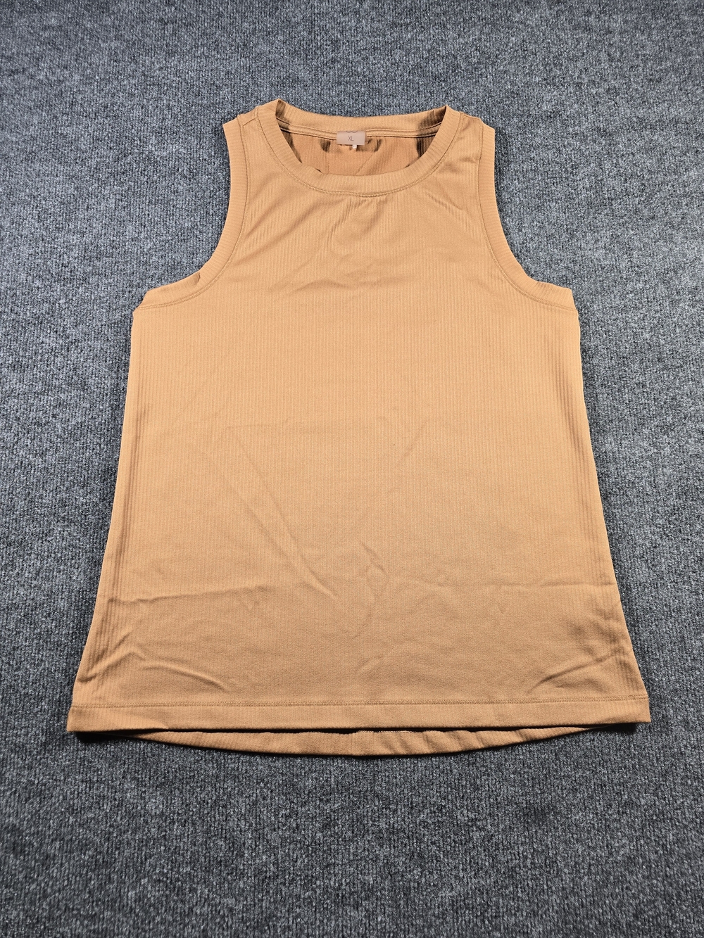 CALIA by Carrie Underwood Sleeveless Ribbed Tank Top in Camel